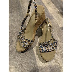 Women's ONEX Multi Color Blue Rope Espadrille Wedge Sandals Shoes US Size 10 M